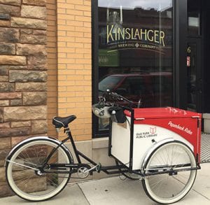 Book Bike outside Kinslahger Brewing Company