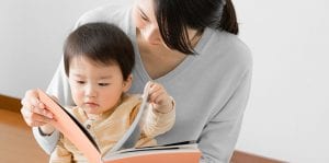 Mom and baby reading