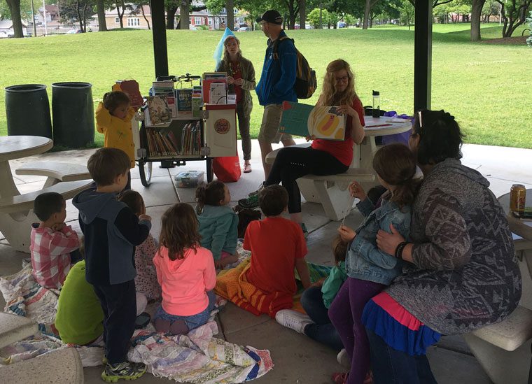 Pop-Up Library storytime in Maple Park