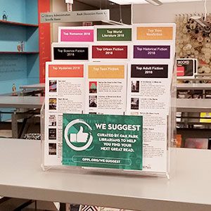 Bookmarks featuring librarian suggestions