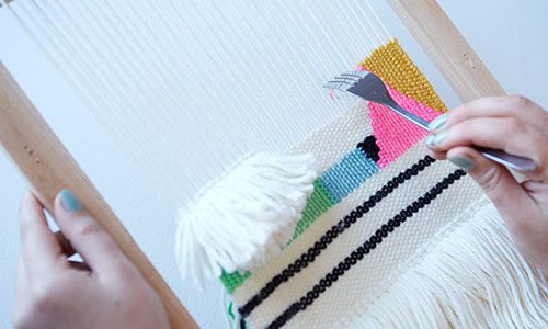 Weaving on a handheld loom