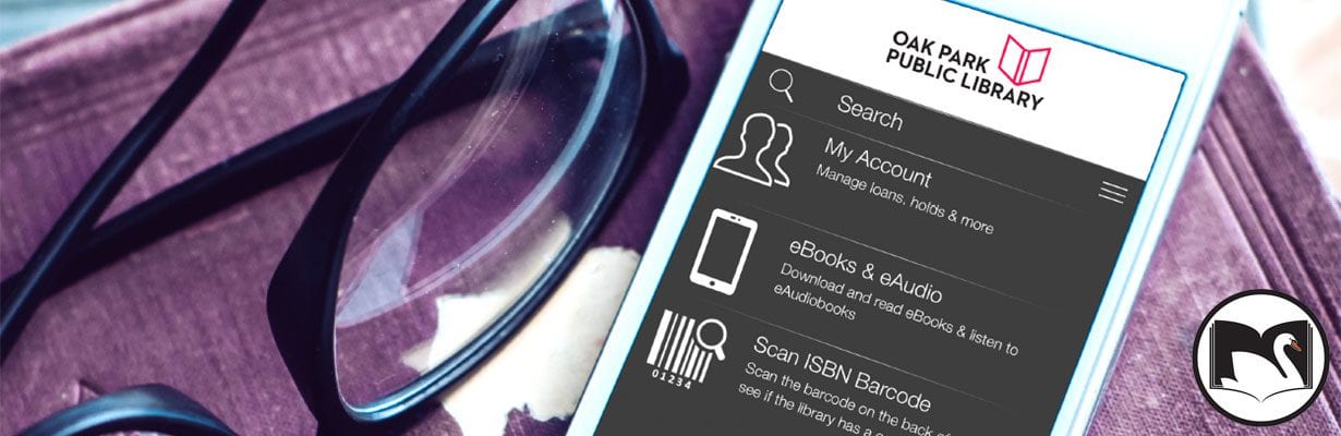 SWAN app on phone on stack of books