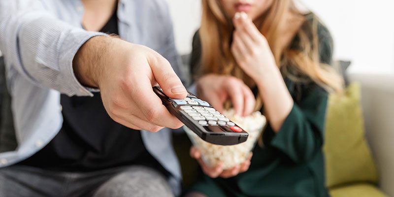 Couple with remote