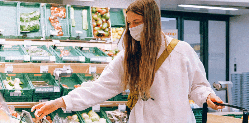 Person shopping with medical mask on