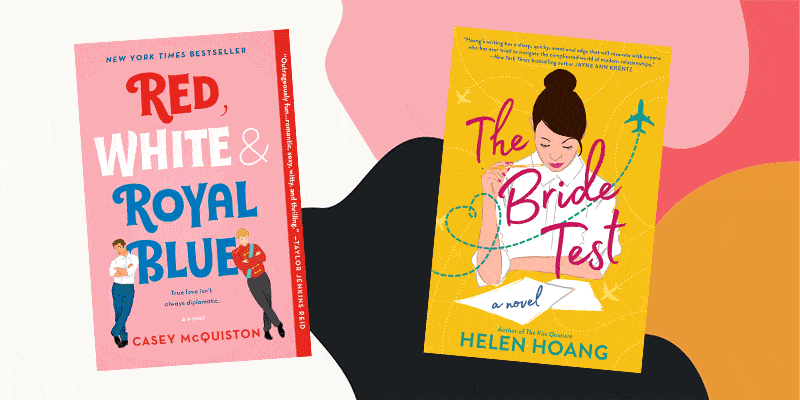 Book covers: Red, White & Royal Blue, The Bride Test, Something to Talk About, Royal Holiday, Love Her or Lose Her, Girl Gone Viral