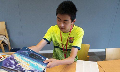 Teen with book