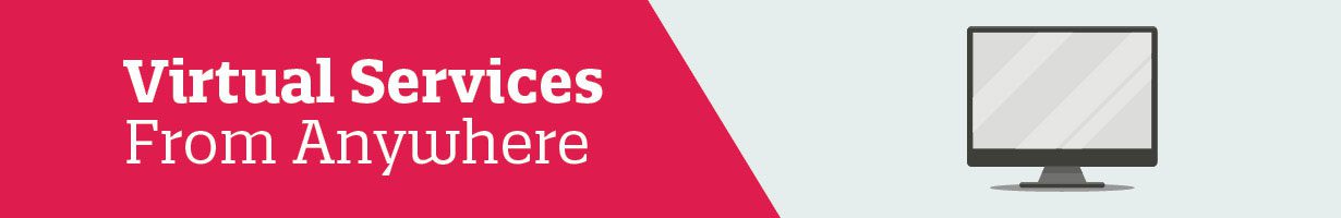 Virtual Services From Anywhere with computer screen