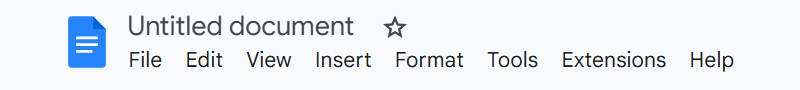 Google Doc menu featuring dropdown menus.