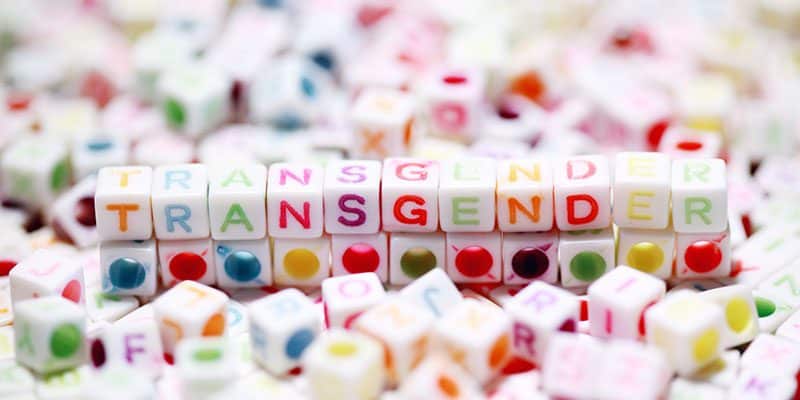 Transgender spelled out on cubes