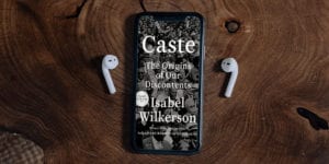Caste book cover on a phone screen