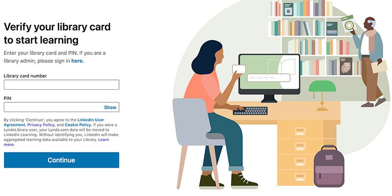 LinkedIn Learning Login Screen