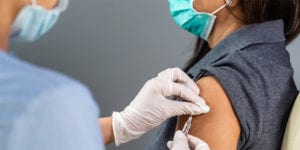 Person getting vaccine