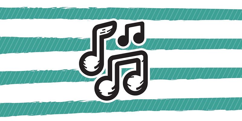 Music notes on background