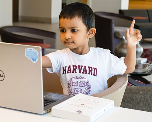 Kid using laptop