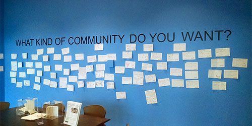 Blue wall asking What kind of community do you want