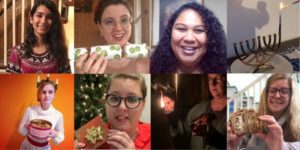 Library staff celebrating the holidays