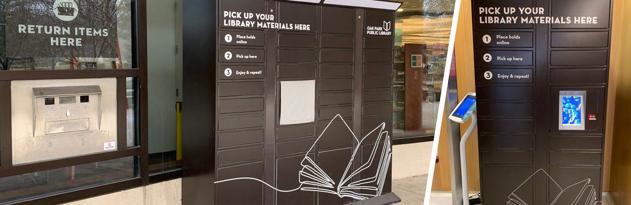 Outdoor and indoor lockers at the Main Library