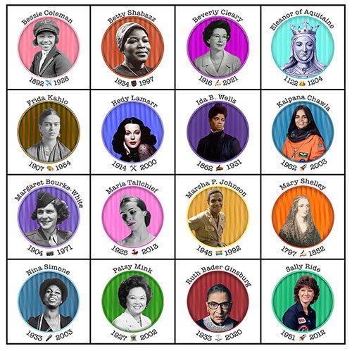 Women's history BINGO card