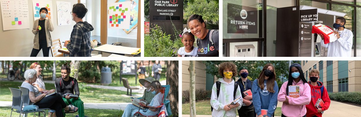 2021 Year in Review collage of patrons at the library and in the community