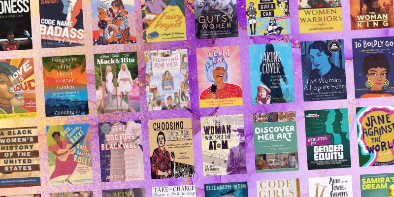 A collage of Women's History Month book covers