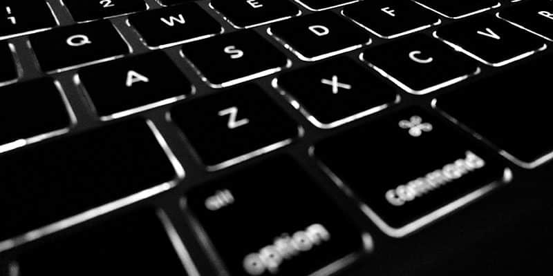 Close up of computer keyboard keys