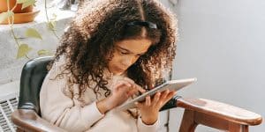 Child using tablet