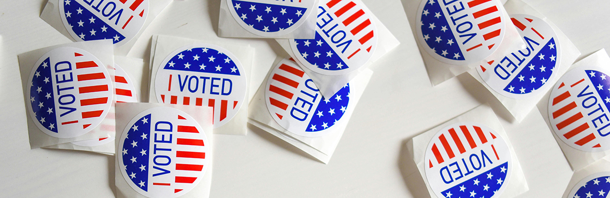 A pile of I Voted stickers