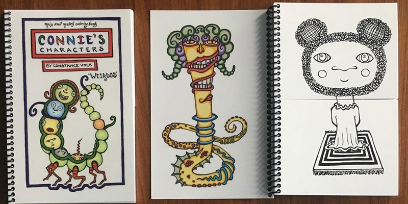 Characters drawn in sketchbooks