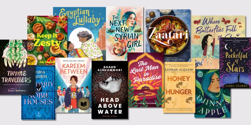 Collage of book covers featured below