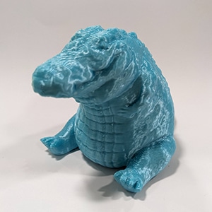 3D-printed crocodile figurine