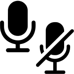 Microphone icons (muted & unmuted)