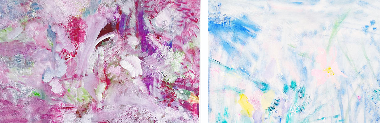 Abstract flower paintings