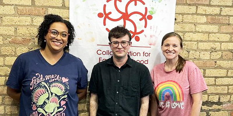 Mr. Hal poses with Michelle and Whitney from the Collaboration for Early Childhood.