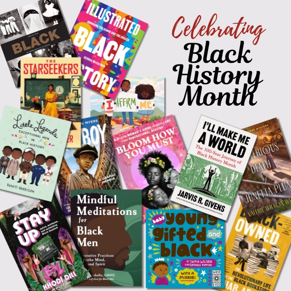 Celebrating Black History Month book cover collage