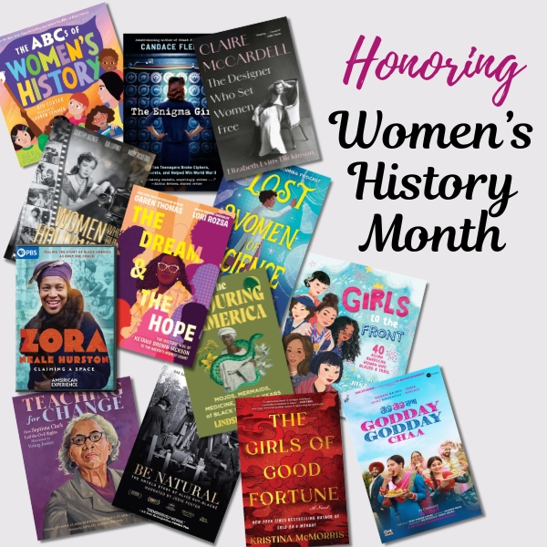 Honoring women's history month book cover collage