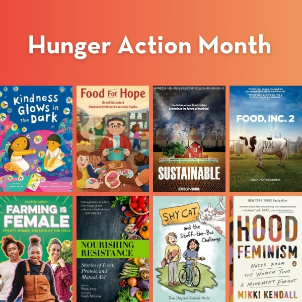Hunger Action Month book cover collage.